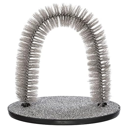 TRIXIE 13-in Cat Self-Grooming Arch with Carpet Scratcher, Gray