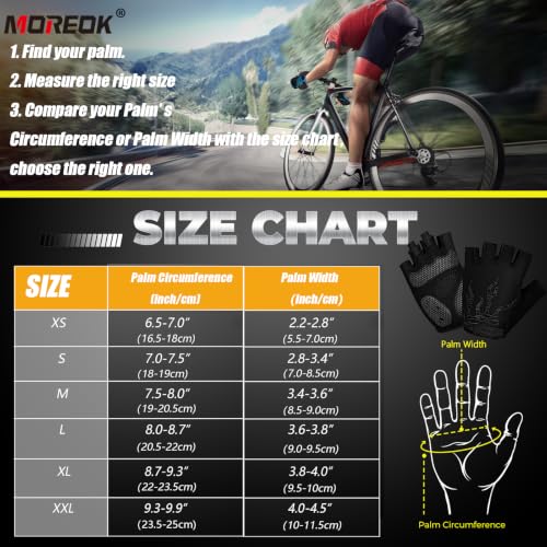 Image of MOREOK Shock-Absorbing Breathable Biking Cycling Gloves Half Finger Outdoor Sport Bicycle Gloves Mountain Road Bike Riding Gloves for Men and Women