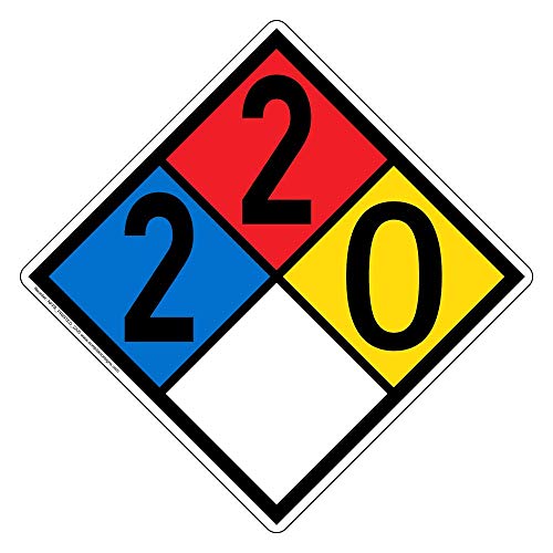 10 inch NFPA 704 Placard Diamond, All Weather Vinyl NFPA Decal Label, 2-2-0-0 Sticker with Adhesive Backing for Health, Fire Hazard Identification, Made in the USA by ComplianceSigns