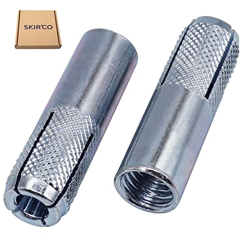 SKIR'CO (6 pcs) Knurled Drop in Anchors M10 x 40 mm, Expansion Bolt Sleeve, Wall Dowels, Concrete Anchor, Silver - Image 2