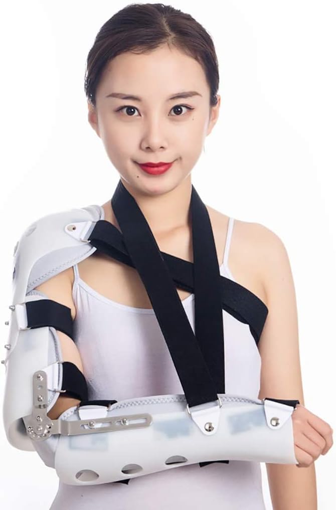 Adjustable Forearm Holder Fractured Arm Sling Elbow Fixation Brace Shoulder Elbow Support Brace for Post Op Elbow Fracture-Left-S
