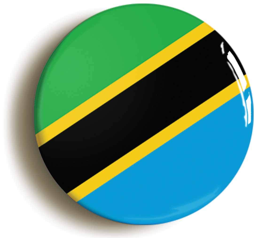 Tanzania National Flag Fridge Magnet (Circular 2inch / 50mm Diameter)