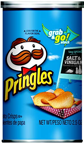 Pringles Grab and Go Salt and Vinegar Crisps, 2.5 Ounce -- 12 per case.