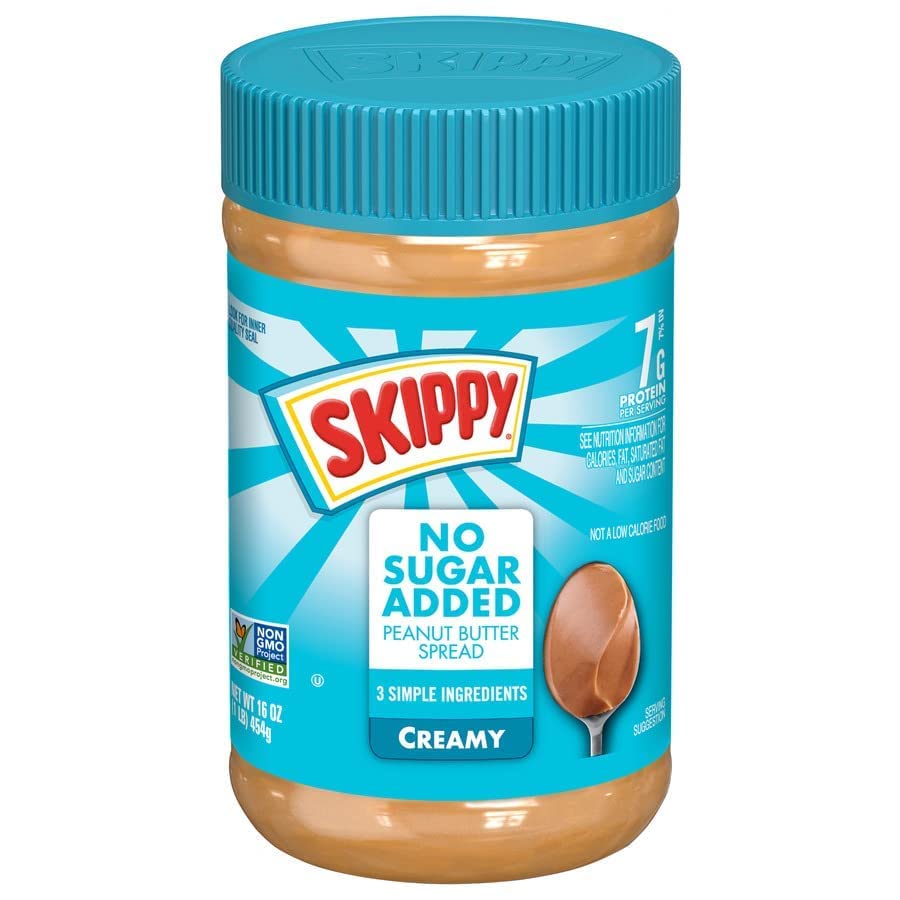 SKIPPY No Sugar Added Peanut Butter Spread 16oz (6)