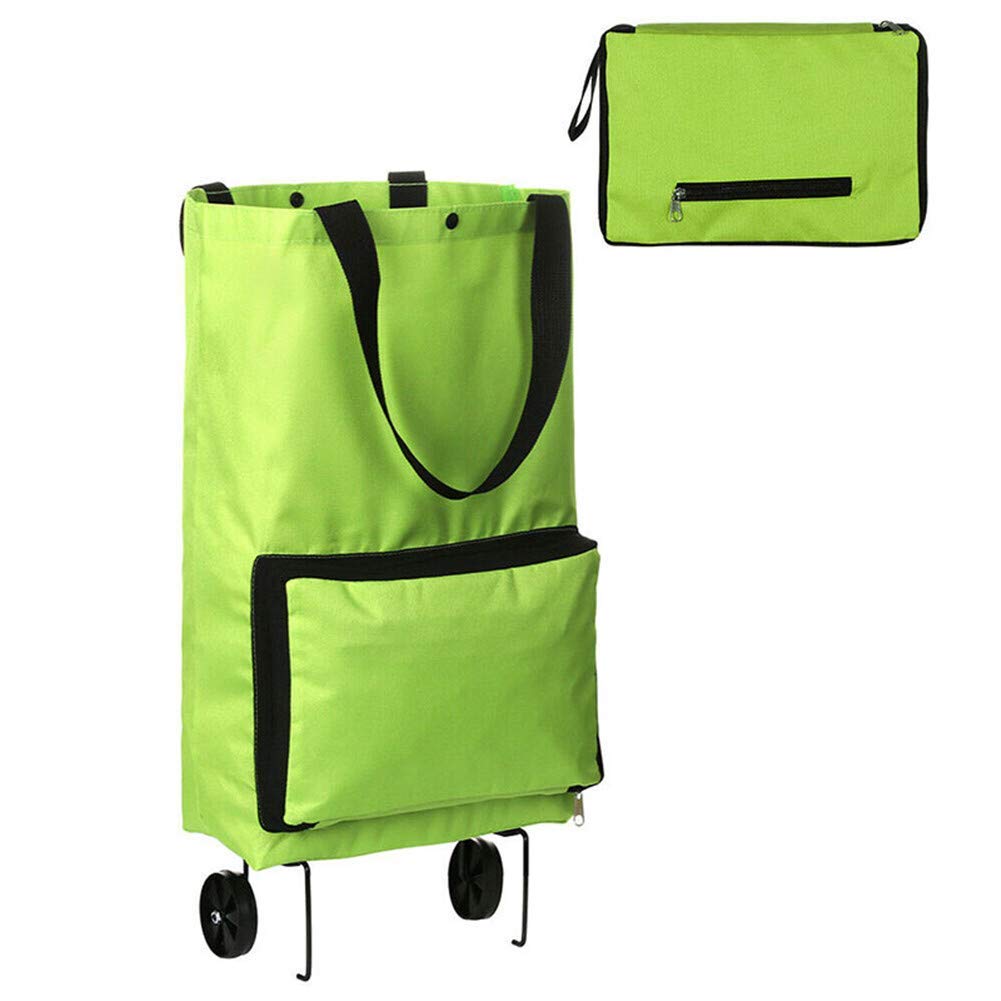 Venus valink Collapsible Trolley Bags, Foldable Trolley Wheel Bag Shopping Portable Cart Folding Shopping Bag for Home Travel Luggage Supermarket, Heavy-Duty Capacity Handle Bag