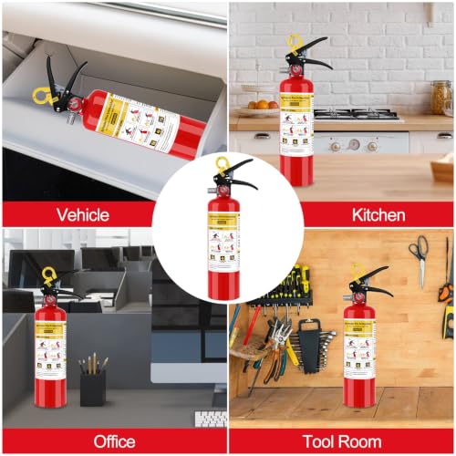 Image of 6 Pack ABC Dry Chemical Fire Extinguisher, 2.5 lb 1-A:10-B:C Fire Extinguisher for Home, Office, Boat, Truck, Quick Release Handle, Ideal for Electrical & Grease Fire