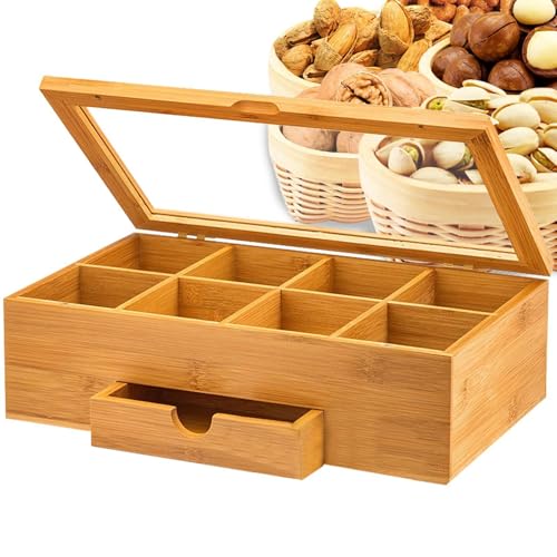Catálogo para Comprar On-line Cajas de madera parisina . 49 Caja de té de madera con compartimentos Caja de almacenamiento de té Caja de almacenamiento organizadora de té de madera con compartimentos Organizador de almacenamiento de...