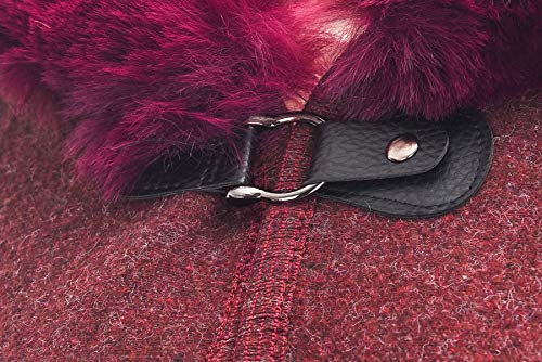 Image of ZLYC Women Winter Fashion Faux Fur Trim Layers Hooded Cardigan Warm Cape Sweater Cloak