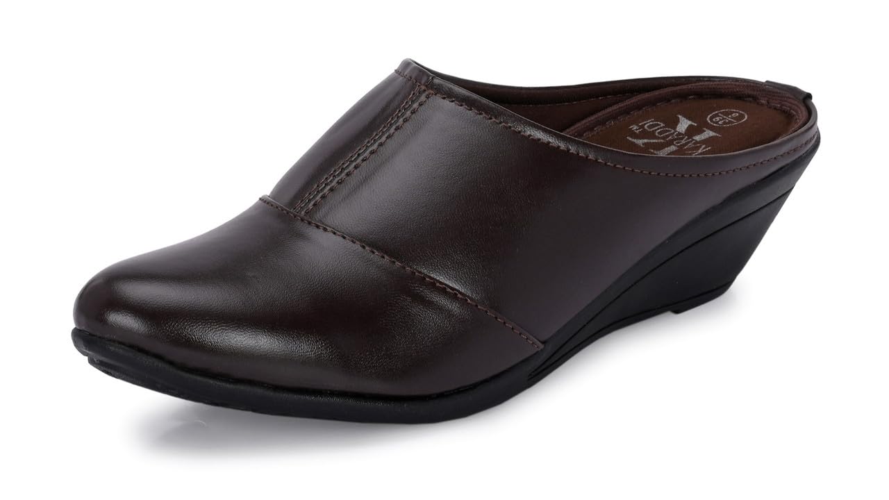 Women's Formal Shoes | Comfortable Stylish Back Open Wedge Heel Pull on Bellies & Ballerina for Womens | Mule Slip on Shoes Women