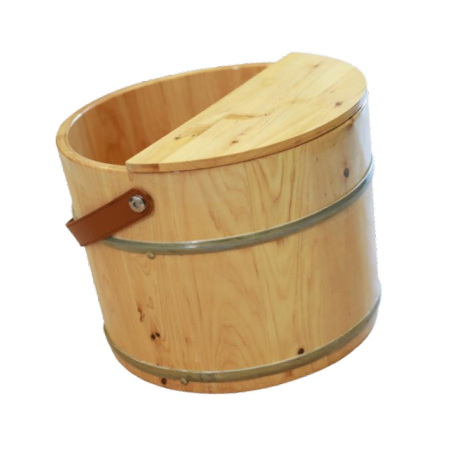 Gönnen Sie sich ein luxuriöses Fußbad aus Holz für ein unvergleichliches Entspannungserlebnis und lindern Sie müde Füße. Das tragbare Fußbad