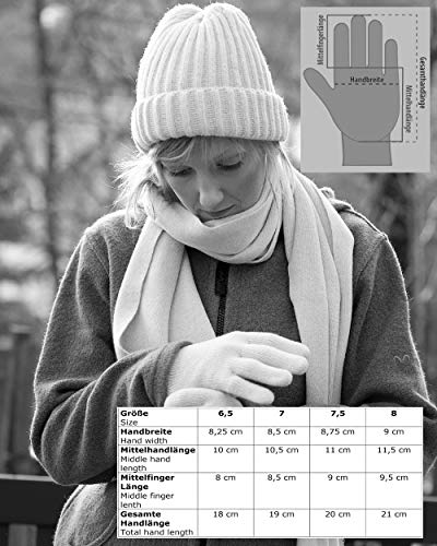 FosterNatur, Premium Women's Roughened Gloves, 100% Merino Wool, black, 8 - Image 2