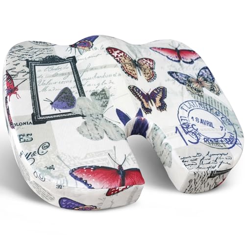 Image of Tailbone Pain Relief Cushion, Memory Foam Seat Cushion for Coccyx Sciatica Pain Pressure Relief Office Desk Chair