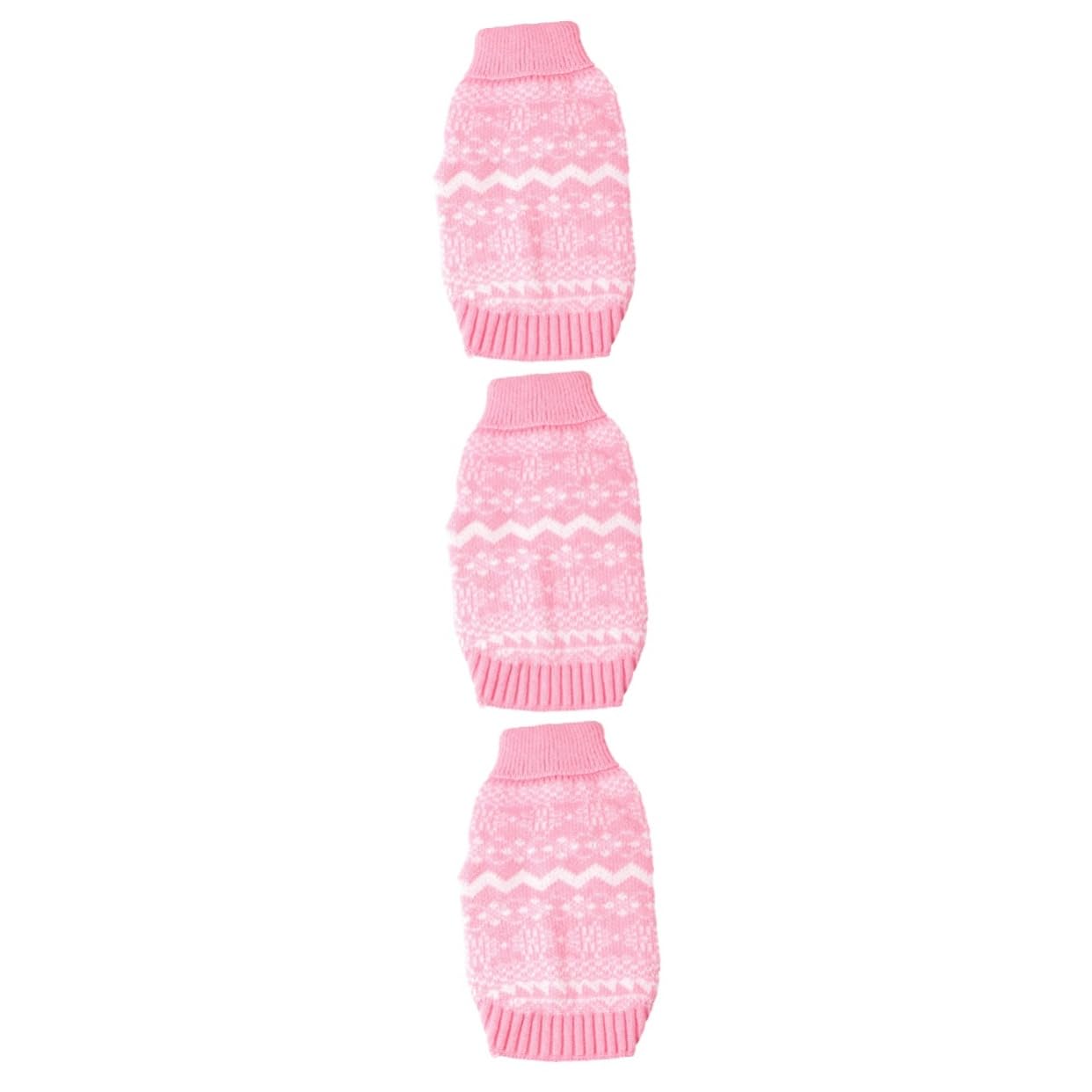 BESPORTBLE 3pezzi Maglione Natalizio per Cani Pullover Maglia Calda con Collo per Animali Domestici Costume per Feste Inverno Rosa XXL