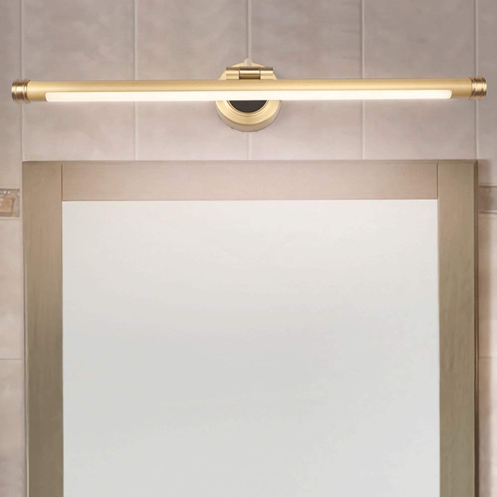 Siet Lampada da trucco di rame a luci a specchio a LED 9W, lampada da bagno da bagno a prova di umidità, lampade anteriore anti-fendinebbiatrice a specchio da bagno, striscia in ottone specchio specch