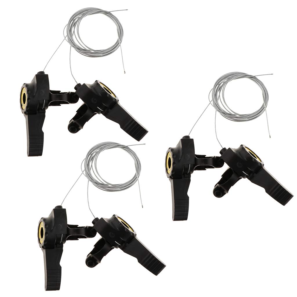 Lot De 2 Leviers De Vitesse VTT/Route 3x5/6/7 Vitesses Avec Câbles - Noir