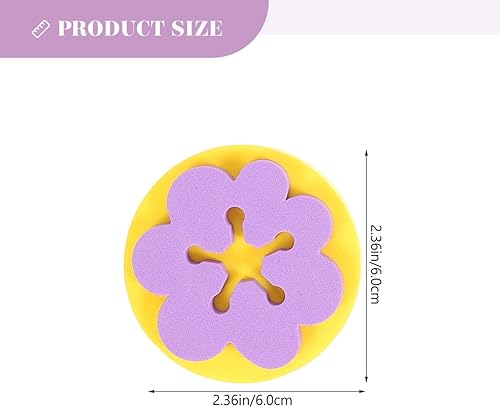 Miniatura 4 de EXCEART 6 esponjas de pintura EVA, sello de esponja de pintura, sellos de esponja de pintura, esponjas de dibujo de pintura para niños pequeños de