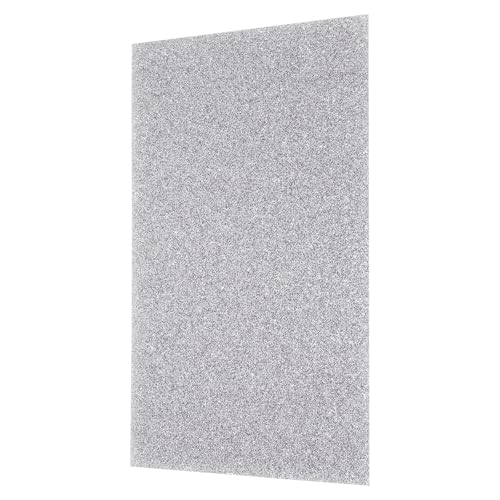 Image of MECCANIXITY 1 Pcs Silver Glitter Acrylic Sheets 1 /8 inch Thickness 12 inch x 8 inch Glossy PMMA Fluorescent Plastic Sheets Extruded Translucent Blanks for DIY Art Crafting Laser Cutting & Engraving