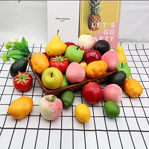 Meiwlong 6Pcs Artificial Apple Fake Lifelike Fruit Dining Room Kitchen Decoration Home Cabinet Office Desk Christmas Festival Theme Ornament Photography Props Model #TOP5