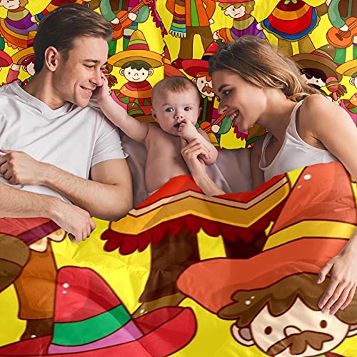 Duvet Covers Set Twin Size Cartoon Mexican People - Soft And Breathable Microfiber Comforter Bedding Set With Zipper Closure For Kids Women Men, 1 Duvet Cover 2 Pillowcase #TOP5