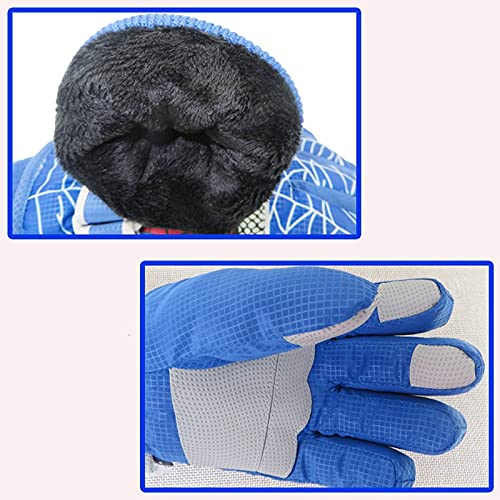Gants de ski chaud enfants imperméables bleu snowboard hiver