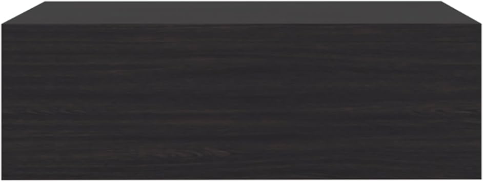 FM FURNITURE Vienna 1 Drawer Floating Nightstand, Wall Mounted Bedside Table with Open Storage Shelf, Modern Bedroom Furniture, Dark Brown Finish