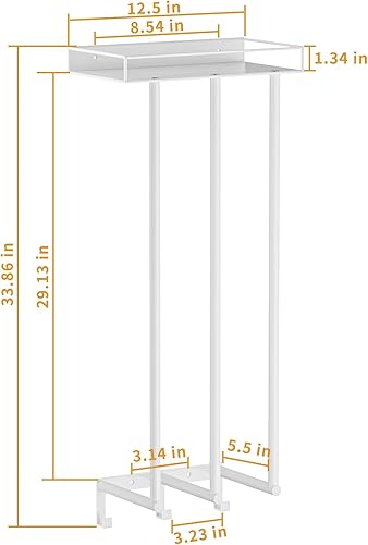 Miniatura 6 de Ovicar Toalleros para baño  Almacenamiento de toallas enrolladas montadas en la pared con estante de metal y 3 ganchos, 3 barras de pared para baño