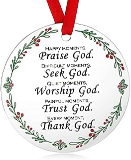 God Prayer Christmas Ornament First Christmas Keepsake Gifts Xmas Tree Stainless Steel Hanging Ornaments Vintage 2022 Decor Happy Moments Praise God