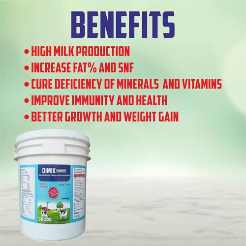 Image of Dimix Mineral Mixture Powder 25kg Bucket | Essential Minerals for Cattle, Buffalo, Goat & Poultry | Boosts Milk Yield, Fertility & Immunity