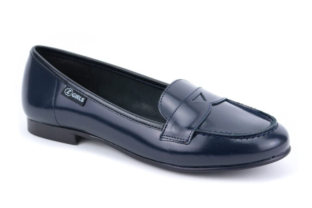 ZGIRLS Mocasin Boston 471 Marino College Zapato Castellano Adolescentes NIÑA Uniforme Escolar Resistentes Impermeables - Marino, 41