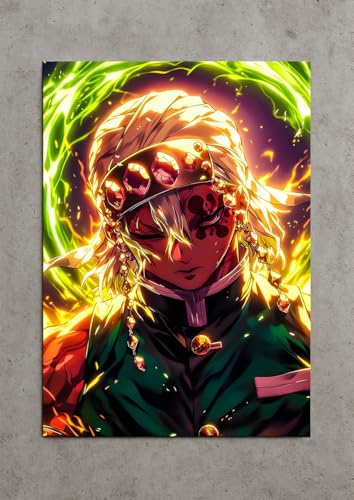 Image of NIJUKA Anime Printed Metal sheet Poster For Home And Room Decoration | For Anime Art Fans Boys And Girls (Tengen Uzui hasira)