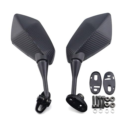 �o�C�N �~���[ �T�C�h �ɓK������YZF R6 R25 R15 R125 R3 R1S R1M �ɓK������FZ6R�~���[ �o�C�N�X�N�[�^�[ ���A�r���[�~���[ �J�[�{�����b�N �u���b�N �I�[�g�o�C�~���[(Stripe)