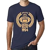 Herren Grafik T-Shirt College-Fußball seit 1954 – College Football Since 1954 – Geschenk 71. Geburtstag Jahrestag 71 Jahre Jubiläum 71 Jährige Mann Jahrgang 1954 Kurzarm Lustige Druck Französi