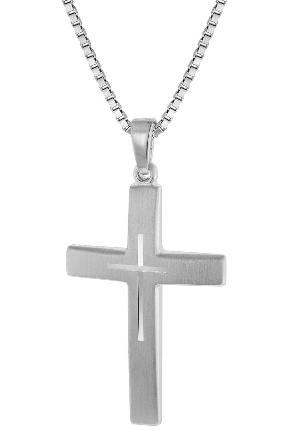 trendor Silber Kreuz mit Kette für Herren 60705