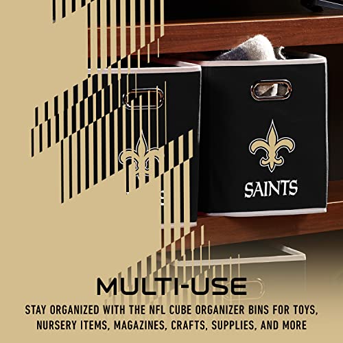 Franklin Sports Nfl New Orleans Saints Collapsible Storage Bin Nfl Folding Cube Storage Container Fits Bin Organizers Fabric Nfl Team Storage Cubes One Size #TOP3