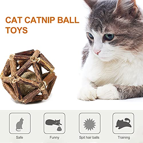mewmewcat Catnip Ball Toys Natural Silvervine Sticks Catnip Chew Toys Rodada Giratória Interativa Br