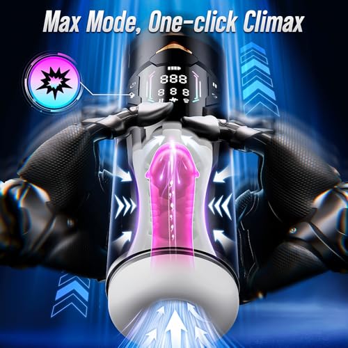 Image of Uoffile Male Sex Toys for Men - Pocket Pussy Male Masturbator Mens Sex Toy with 8 Sucking & Thrusting & Vibrating, Adult Toys Penis Pump Male Stroker, Sex Machine LCD Display & Suction Base