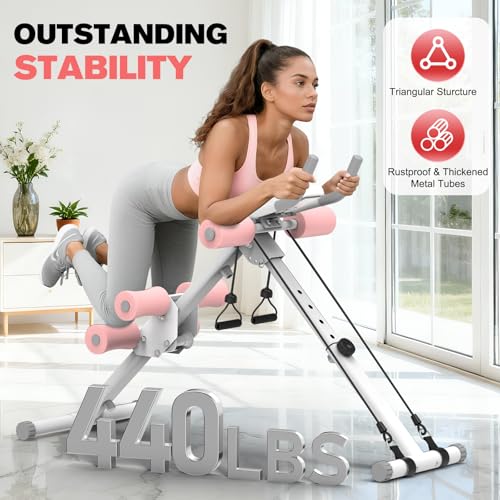 DERACY Ab Workout Machine Adjustable Ab Trainer Abdominal Trainer for Home Gym Foldable Ab Crunch Machine for Core 440 LBS - Image 3