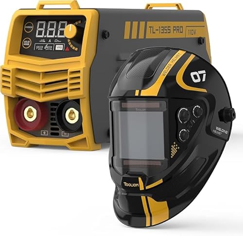 Image of TOOLIOM 135A 110V Stick Welder+Large Viewing 3.94"x3.66" Welding Helmet