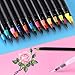 Rotuladores Acuarelables,24 Bolígrafos Para Colorear +1 Agua Pincel +2 Plantillas +8 Pcs...