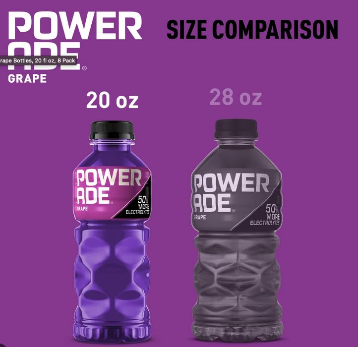 POWERADE Grape Bottles, 20 FL OZ, Bottles (12)