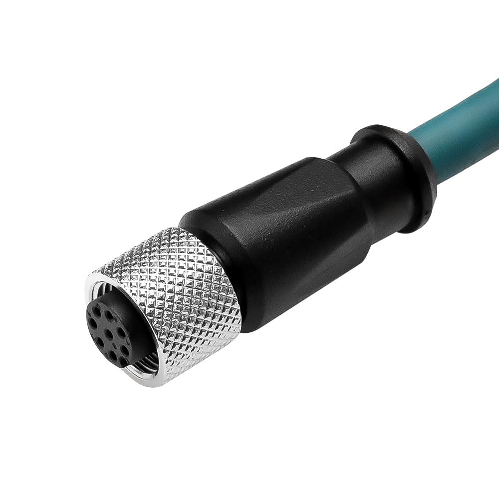 Uonecn M12 kod A 8-biegunowy wtyk na gniazdo Cat6a, ekranowany i bardzo elastyczny do czujników, siłowników i kamer przemysłowych, takich jak Cognex, zielony, 10 m