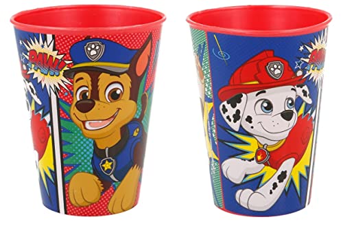 Lot de 2 gobelets en plastique sans BPA, 260 ml, cadeau pour enfants, motif Pat’Patrouille