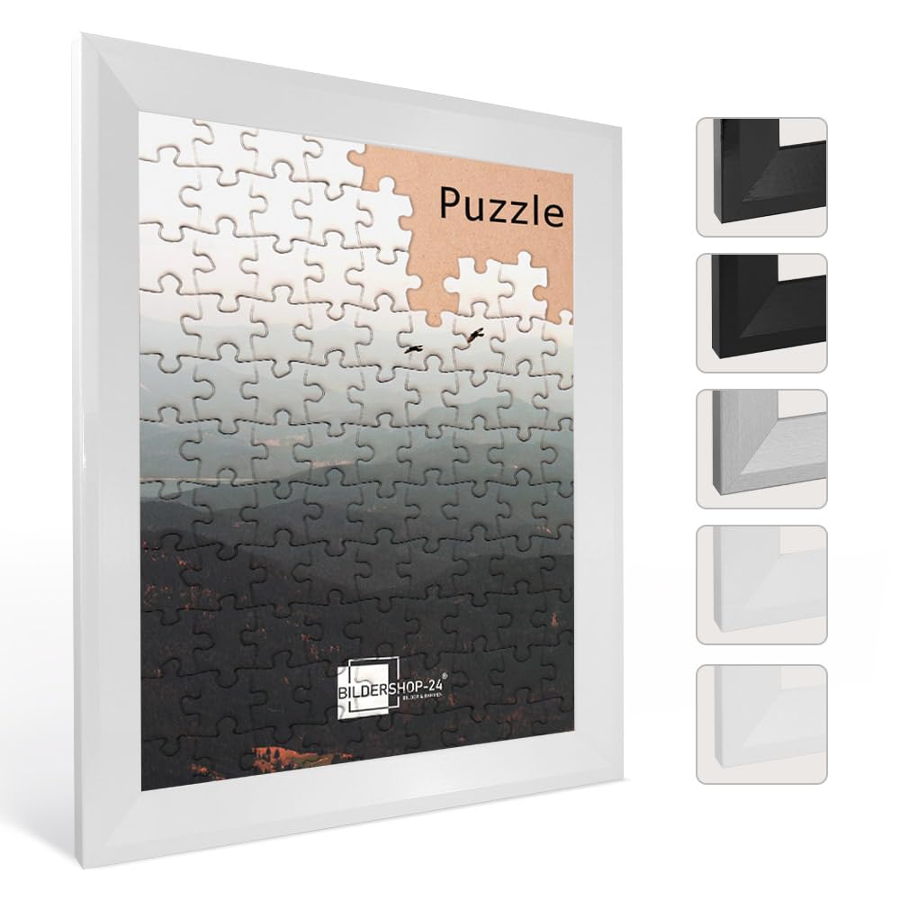 Cornice portafoto per puzzle RIA, 60 x 80 cm, bianco (lucido), per circa 1000-1500 pezzi