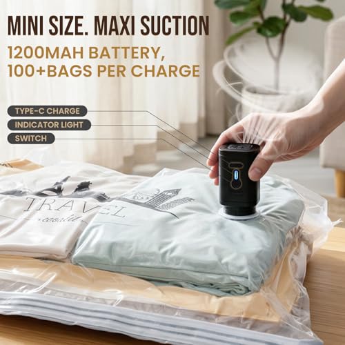 Image of TAILI Vacuum Storage Bags with Cordless Pump, 10 Pack(4M+4L+2XL)