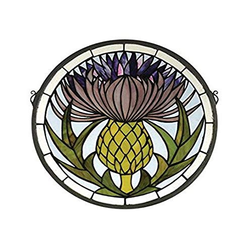 Meyda Tiffany 28436 Thistle Medallion Stained Glass Window, 17