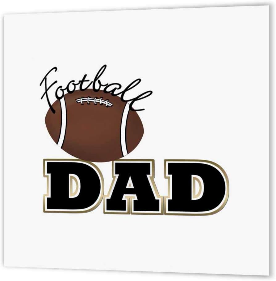 3dRose ht_23434_2 Football Dad Football - Iron on Heat Transfer, 6 by 6, for White Material