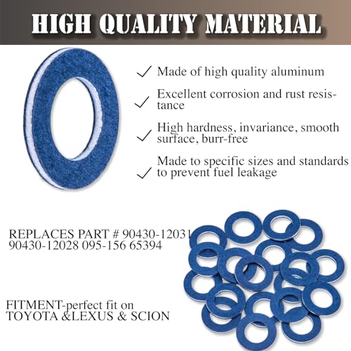 Image of 15 PCS Engine Oil Drain Plug Gaskets Replacement for Toyota 90430-12031 Lexus Scion RAV4 Camry Avalon Corolla