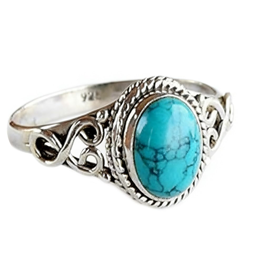 Cuteshop zx194 Genuine Women's 925 Sterling Silver Ring Oval Cut