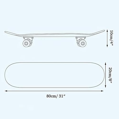 Miniatura 2 de Patineta de cuatro ruedas de 7 capas Maple Deck Patineta profesional, patrón de doble cara 100A PU Brush Street Wheel, regalos de cumpleaños,