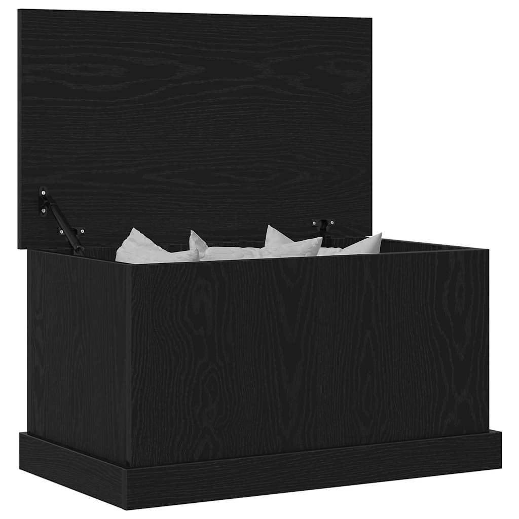Storage Box Black Oak Wood 70 X 40 X 38 Cm Storage Chest